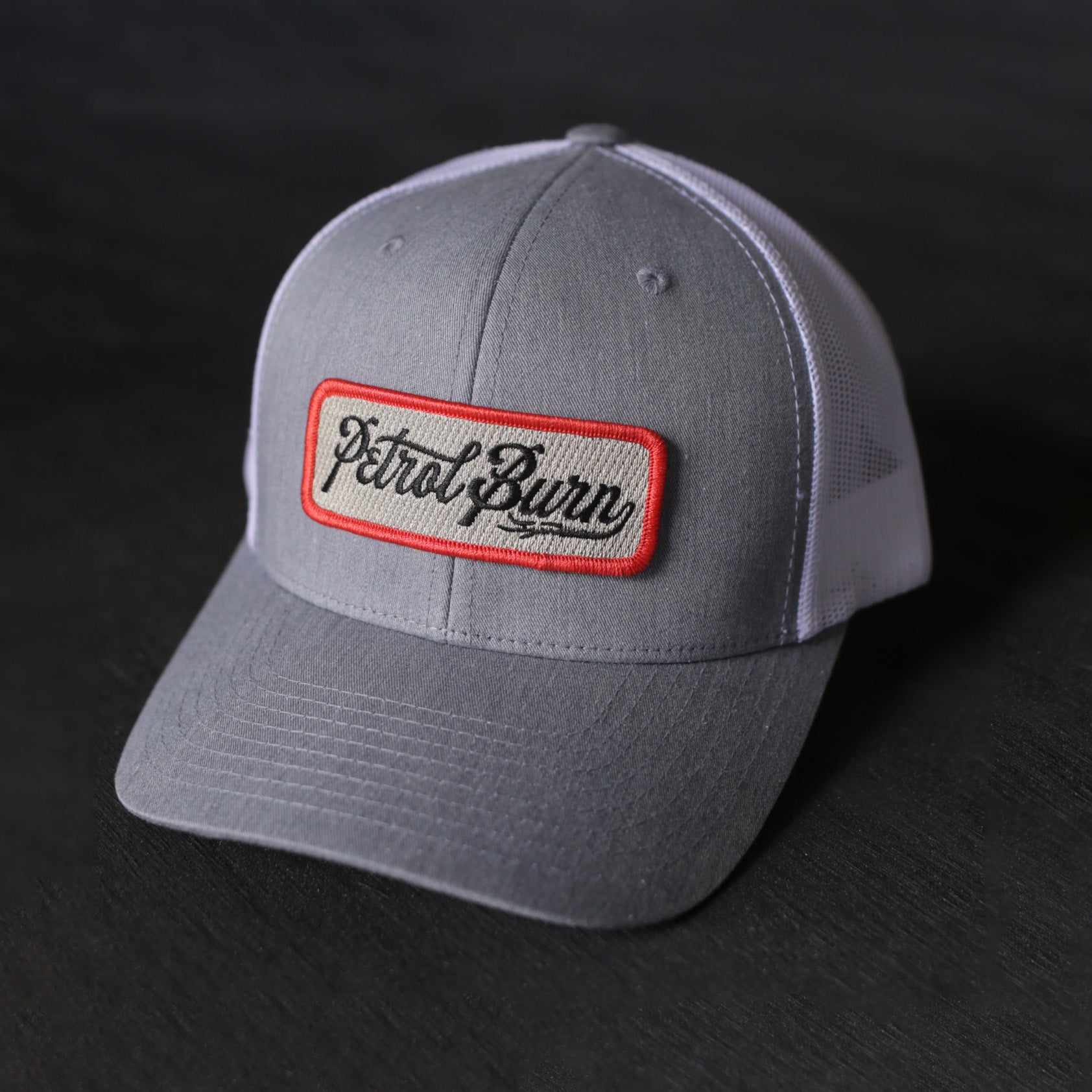 Burn Logo Curved Bill Gray/White