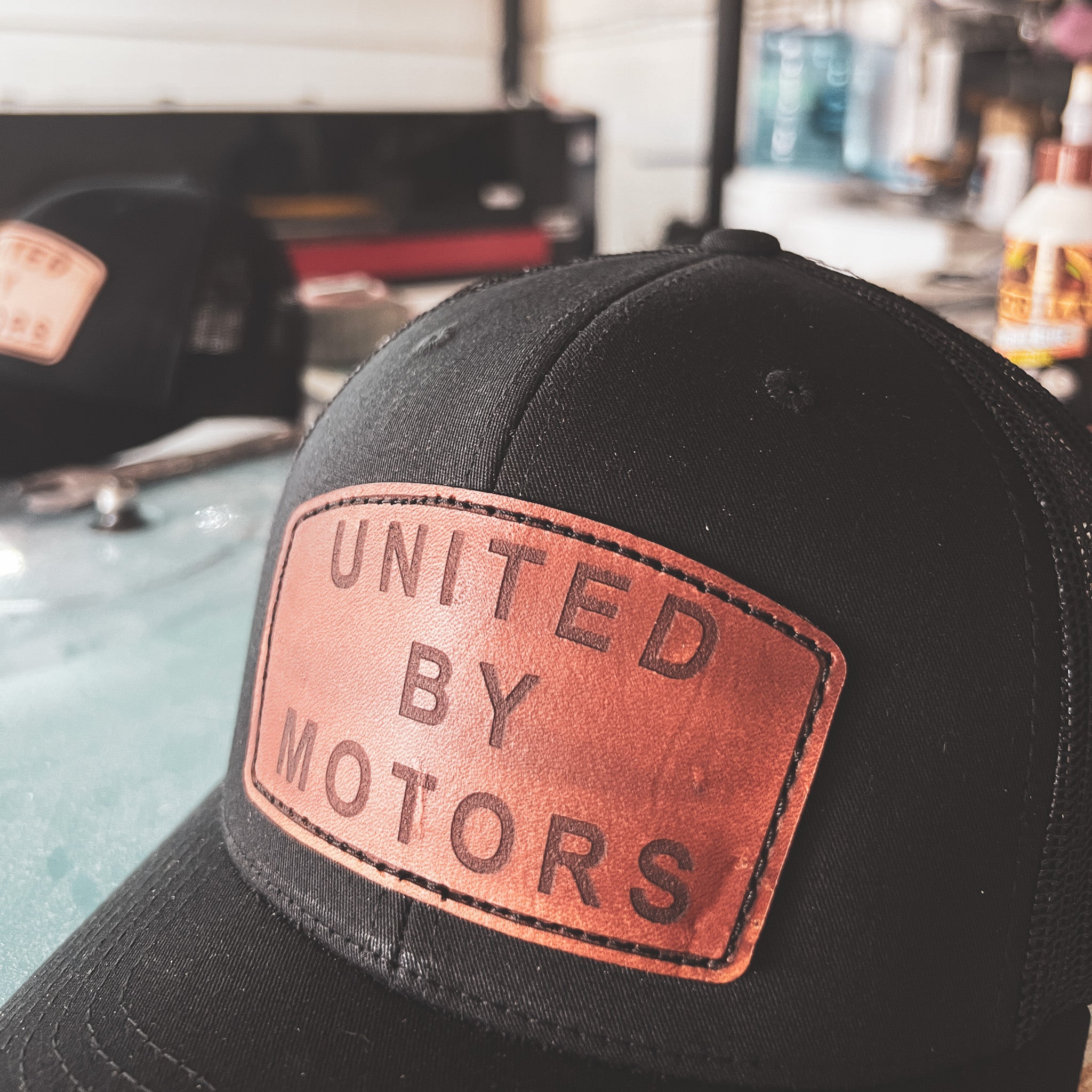 United By Motors Curved Leather Patch