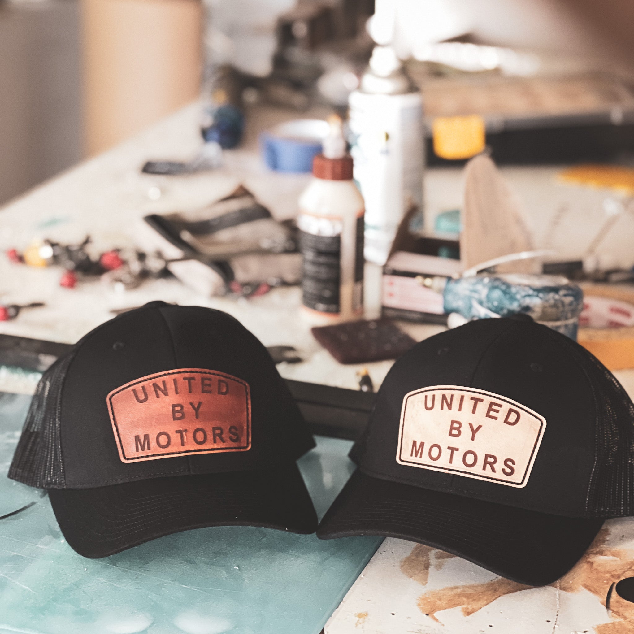 United By Motors Curved Leather Patch