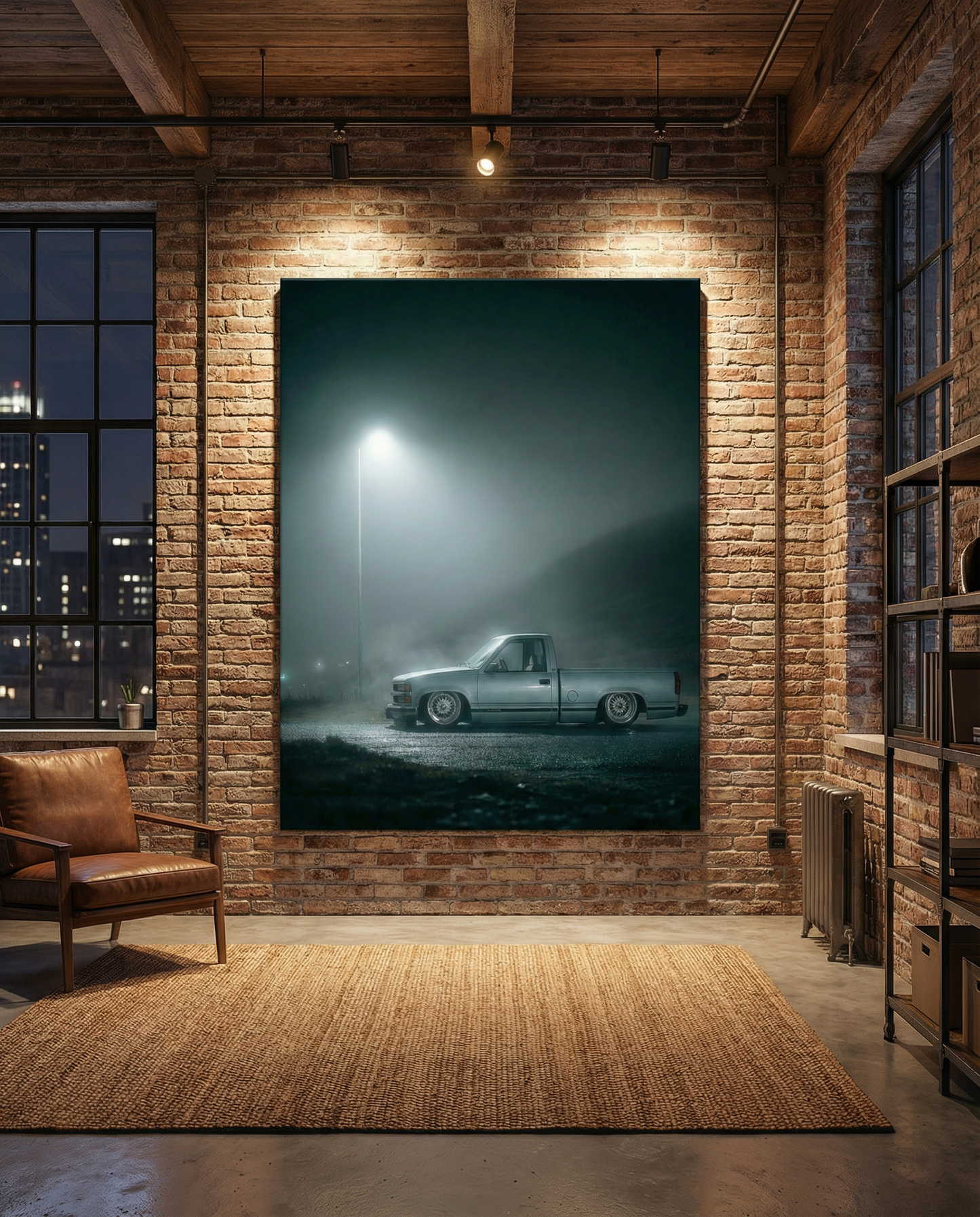 1990s Chevy Custom Pickup Matte Canvas Print
