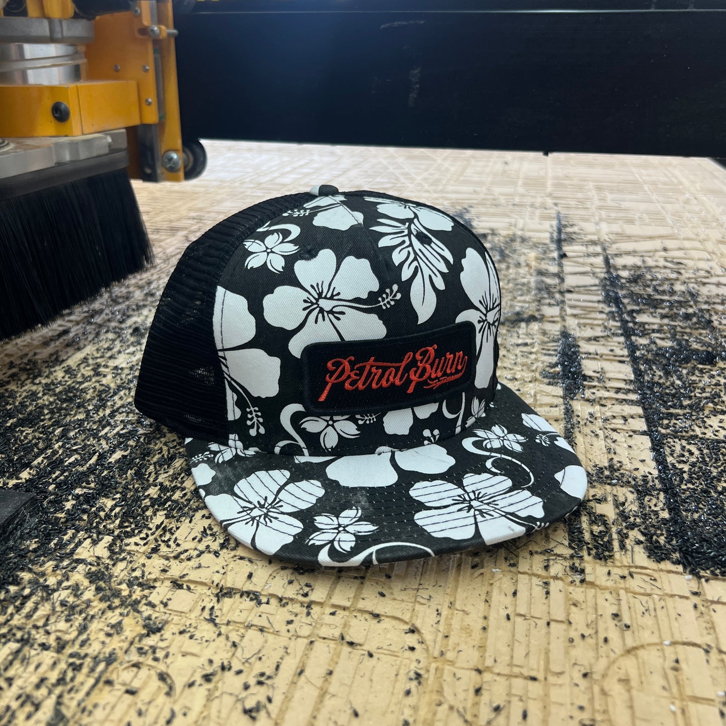 Burn Logo Tropical Floral Trucker