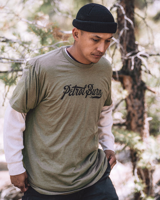 petrol burn military green t-shirt