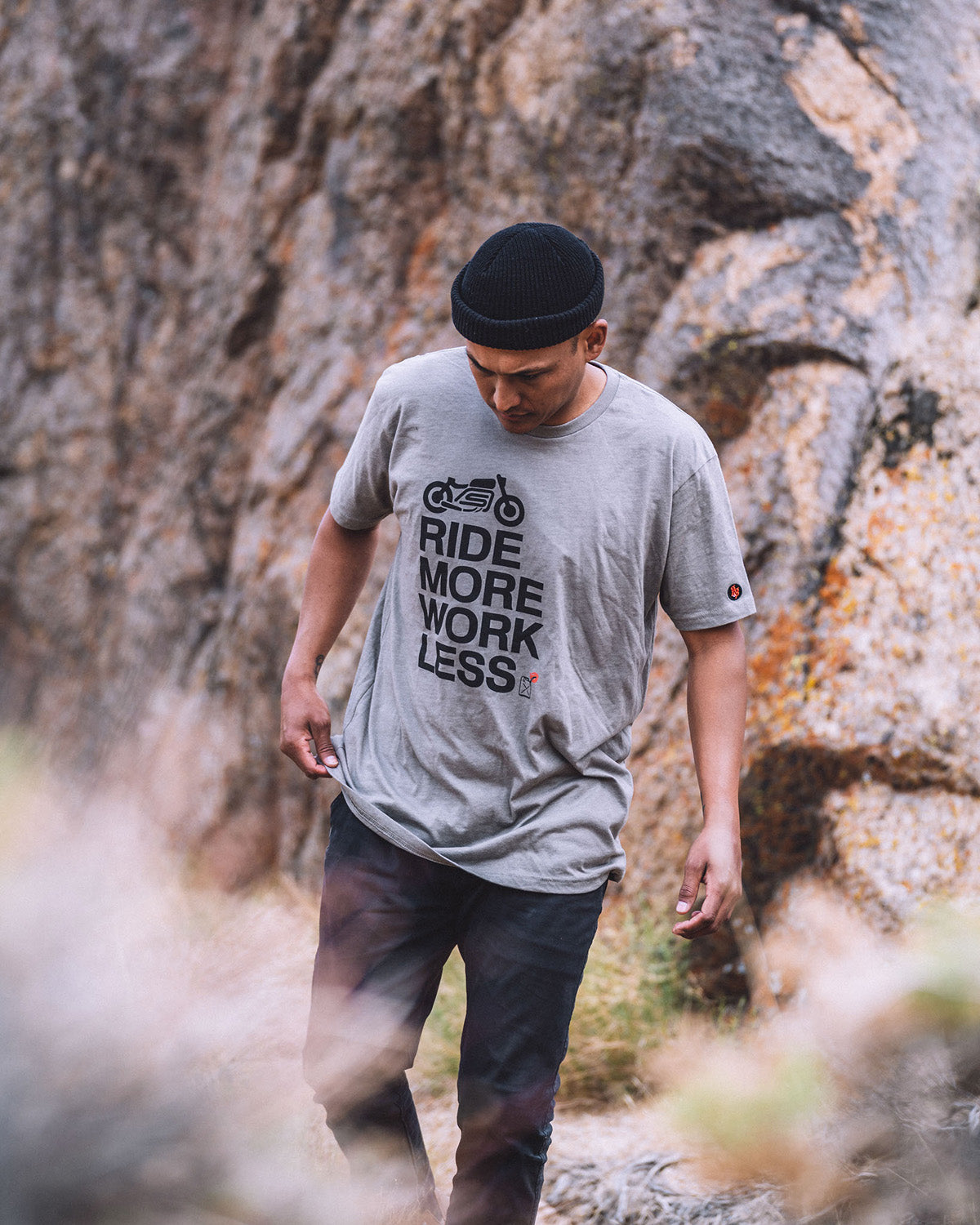 ride more work less motorcycle lifestylet-shirt