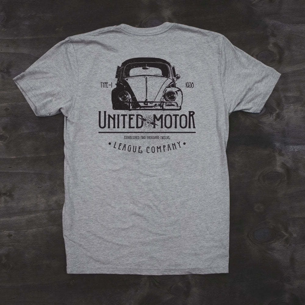 umlco aged perfection vw bug beetle type-1 inspired tshirt
