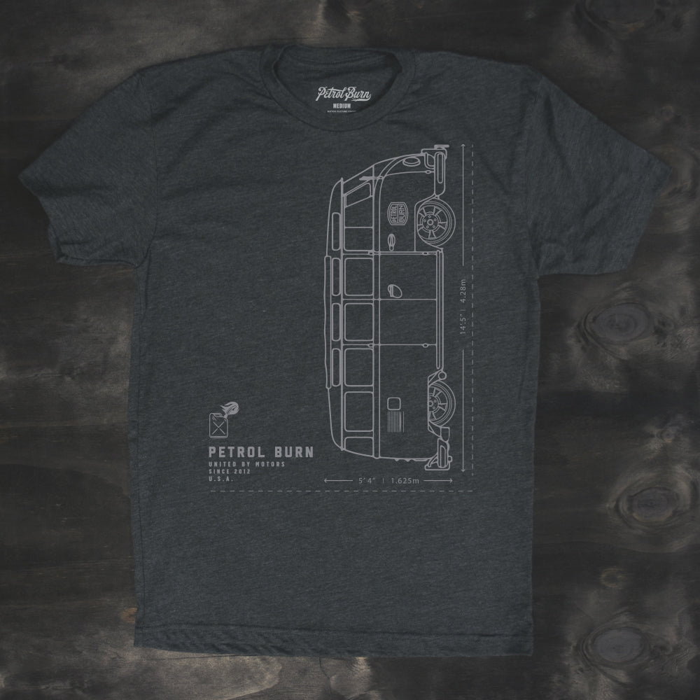 vw bus 21 window blueprint mens tshirt design