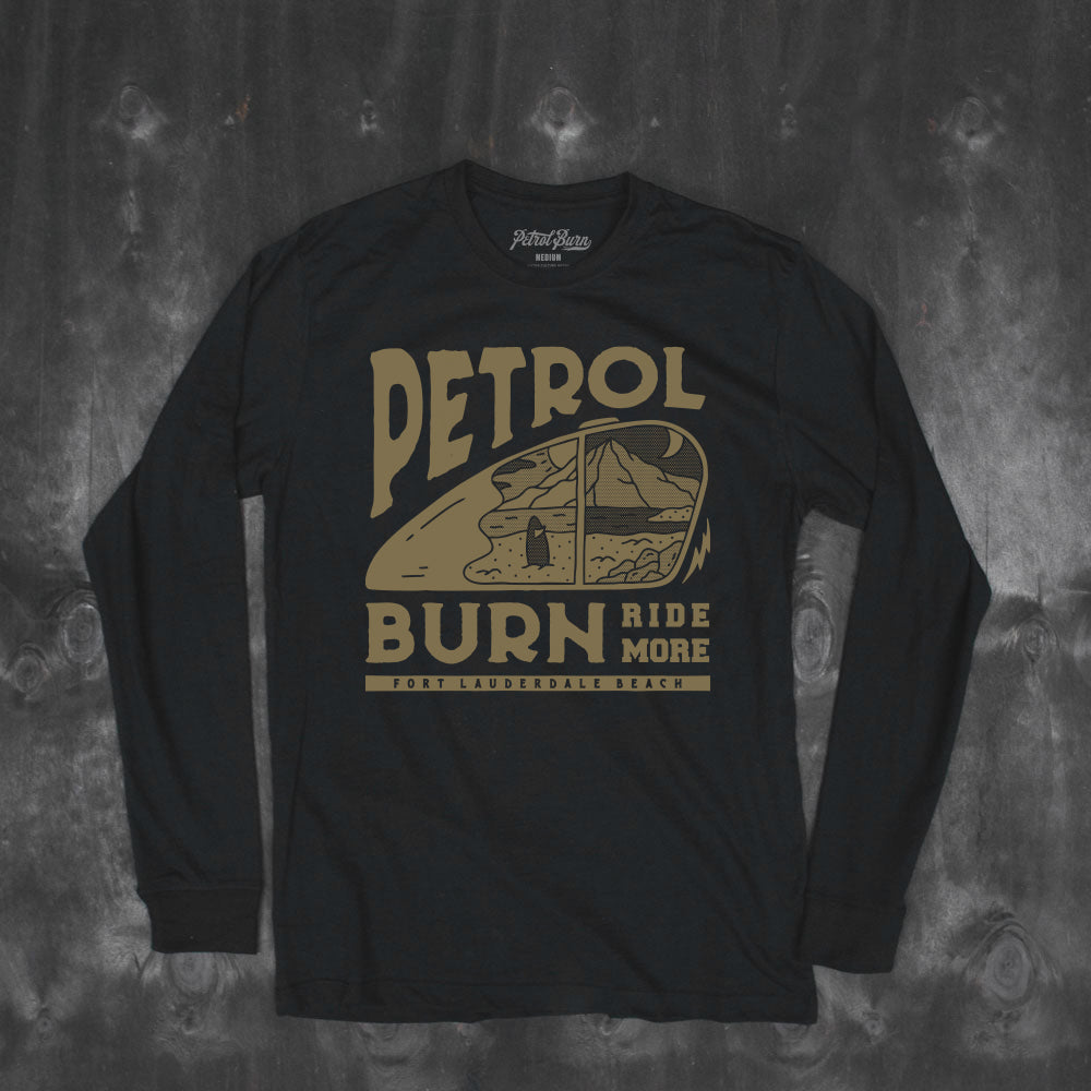 moto motorcycle adventure fuel tank logo tshirt