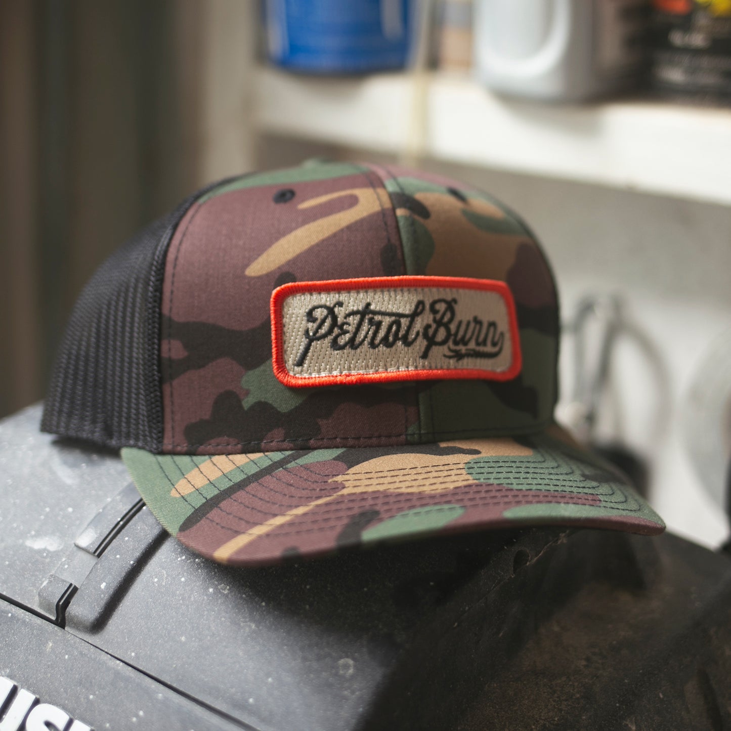 Burn Logo Camo Curved