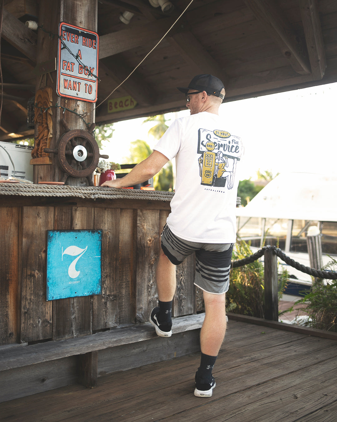 classic vintage gasoline culture sign tshirt white