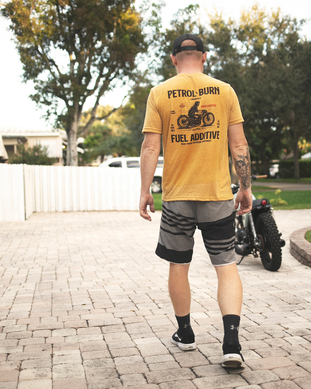 premium mens moto & car lifestyle inspired logo t-shirt