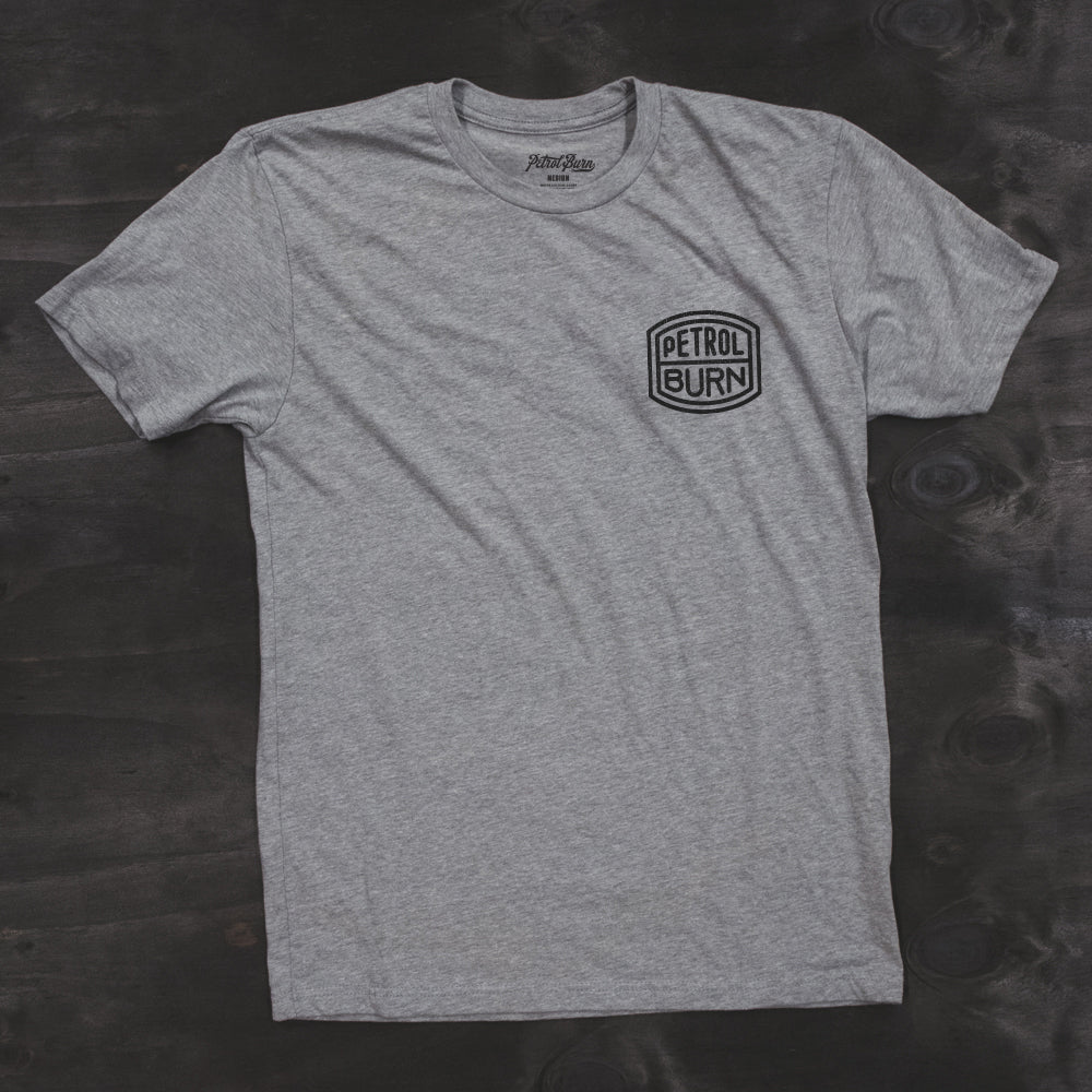 petrol burn shovel head mens t-shirt
