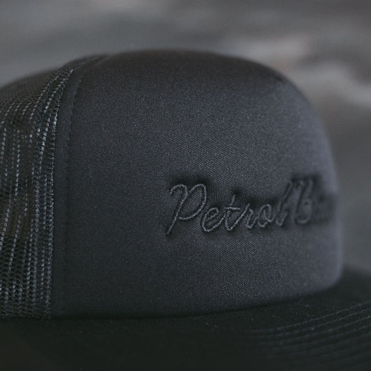 Script Logo 3D Trucker Black