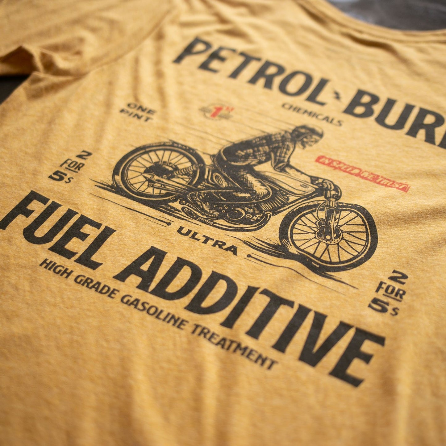 petrol burn vintage bobber moto lifestyle tshirt