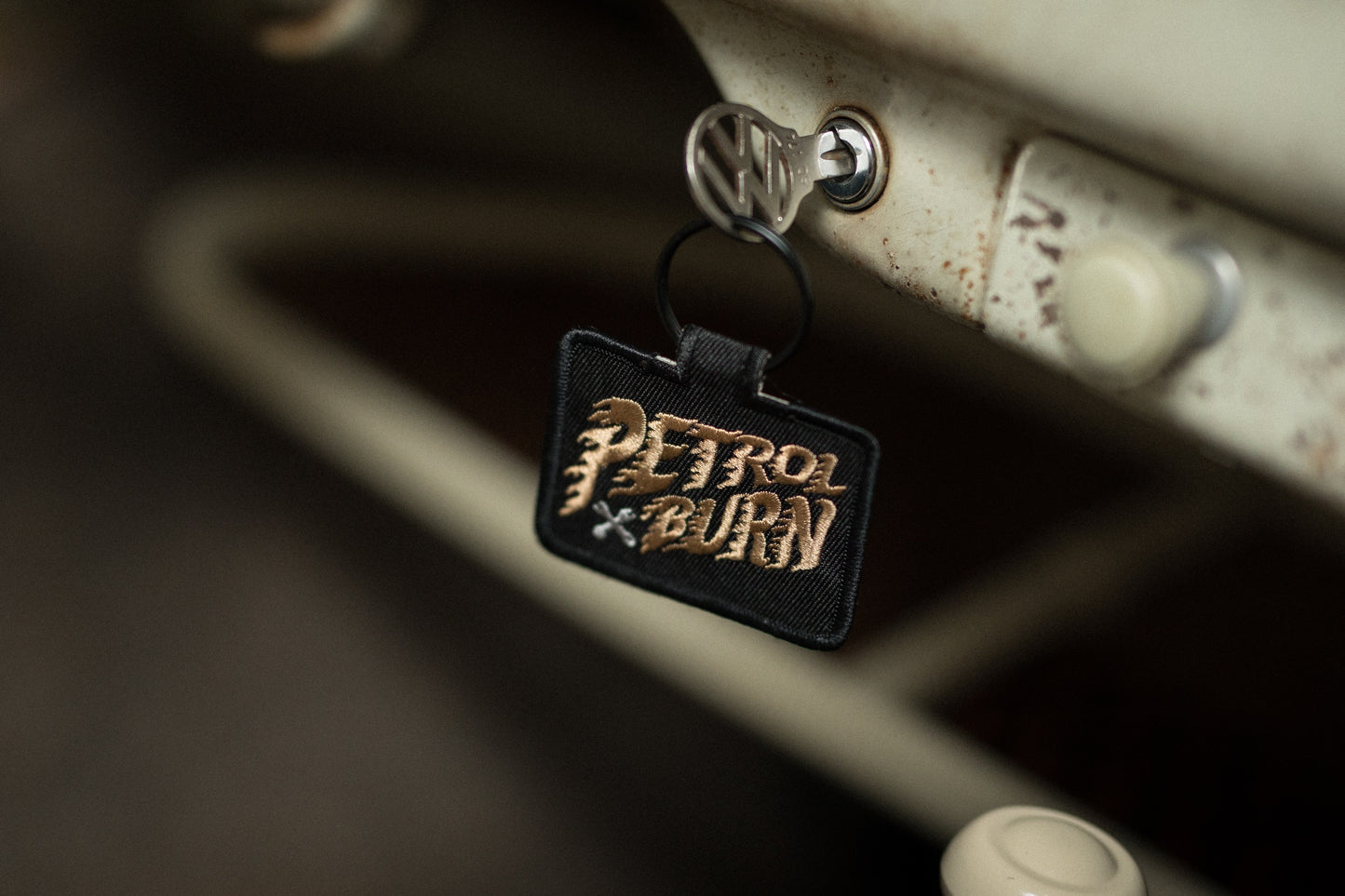 Oil Leak Embroidered Key Fob