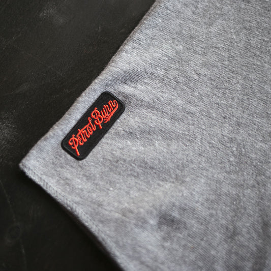 petrol burn detail accent label