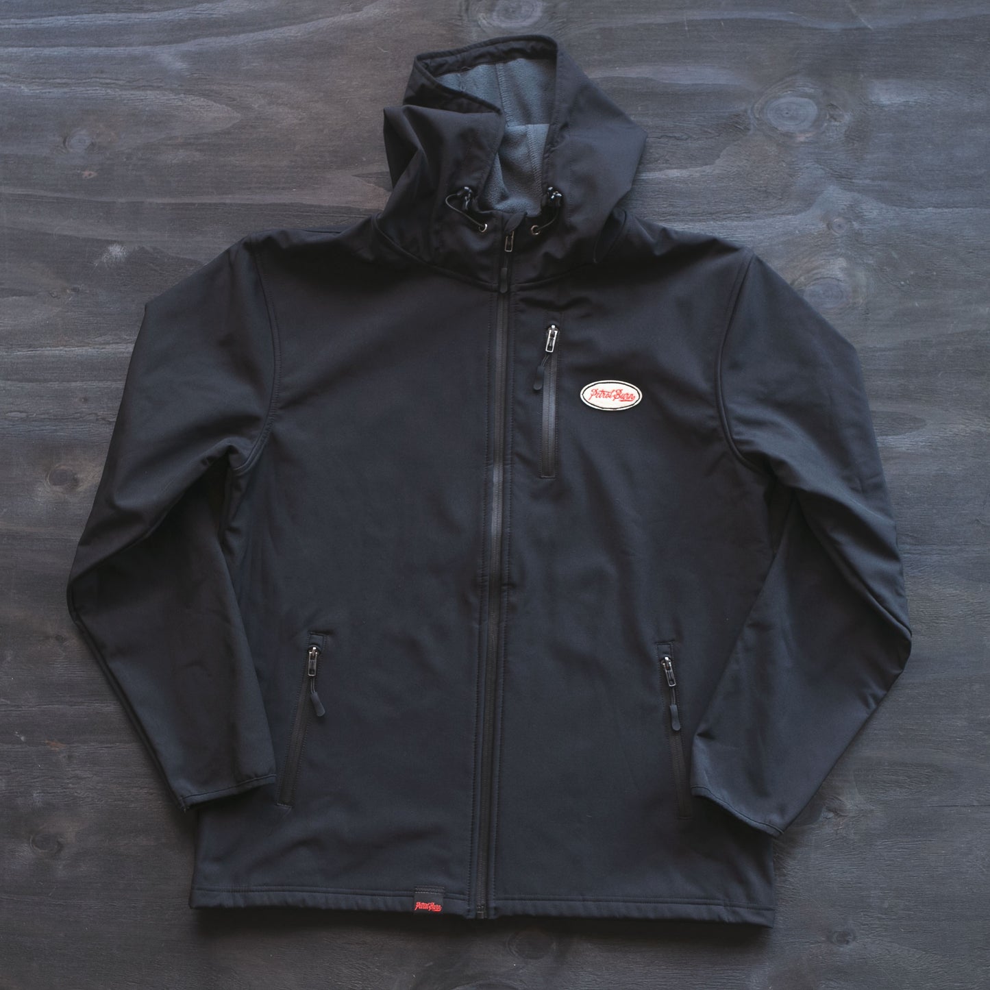 high performance zip fleece poly hoodie petrol burn moto motorcycle lifestyle