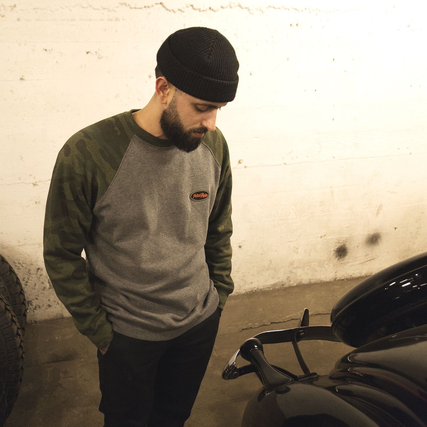 garage inspired lifestyle camo long sleeve shirt