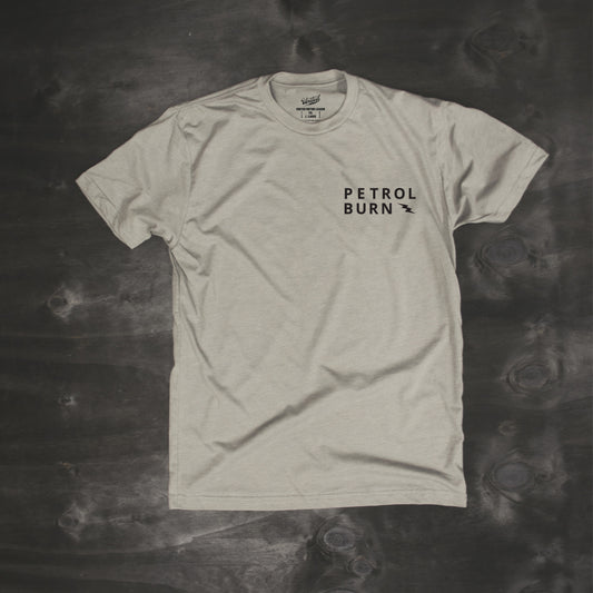 petrol burn by united motor league gray tshirt