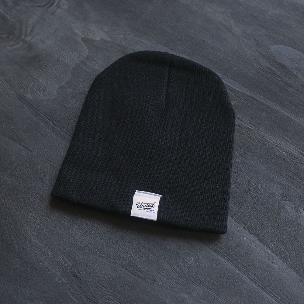 united motor league black motorcycle inspired winter beanie