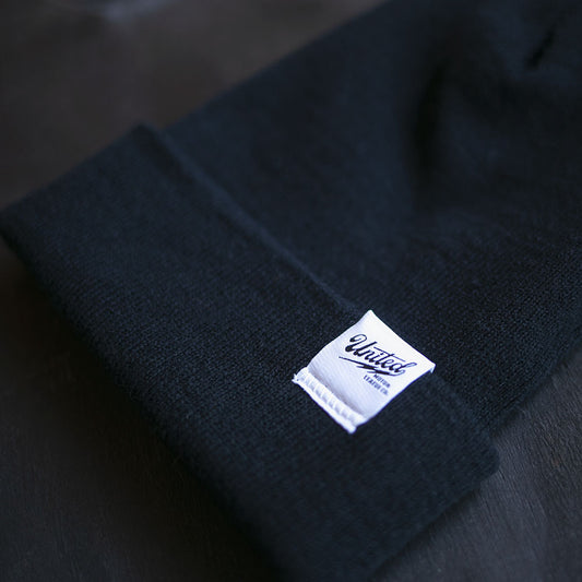 united motor league black knit beanie for automotive car lifestyle