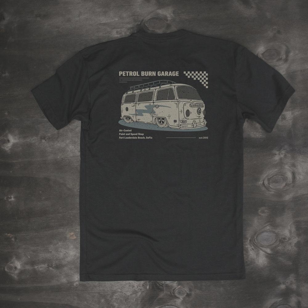vintage vw bus kombi westfalia black mens t-shirt