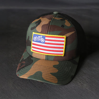 United Moto Flag Camo Curved Bill