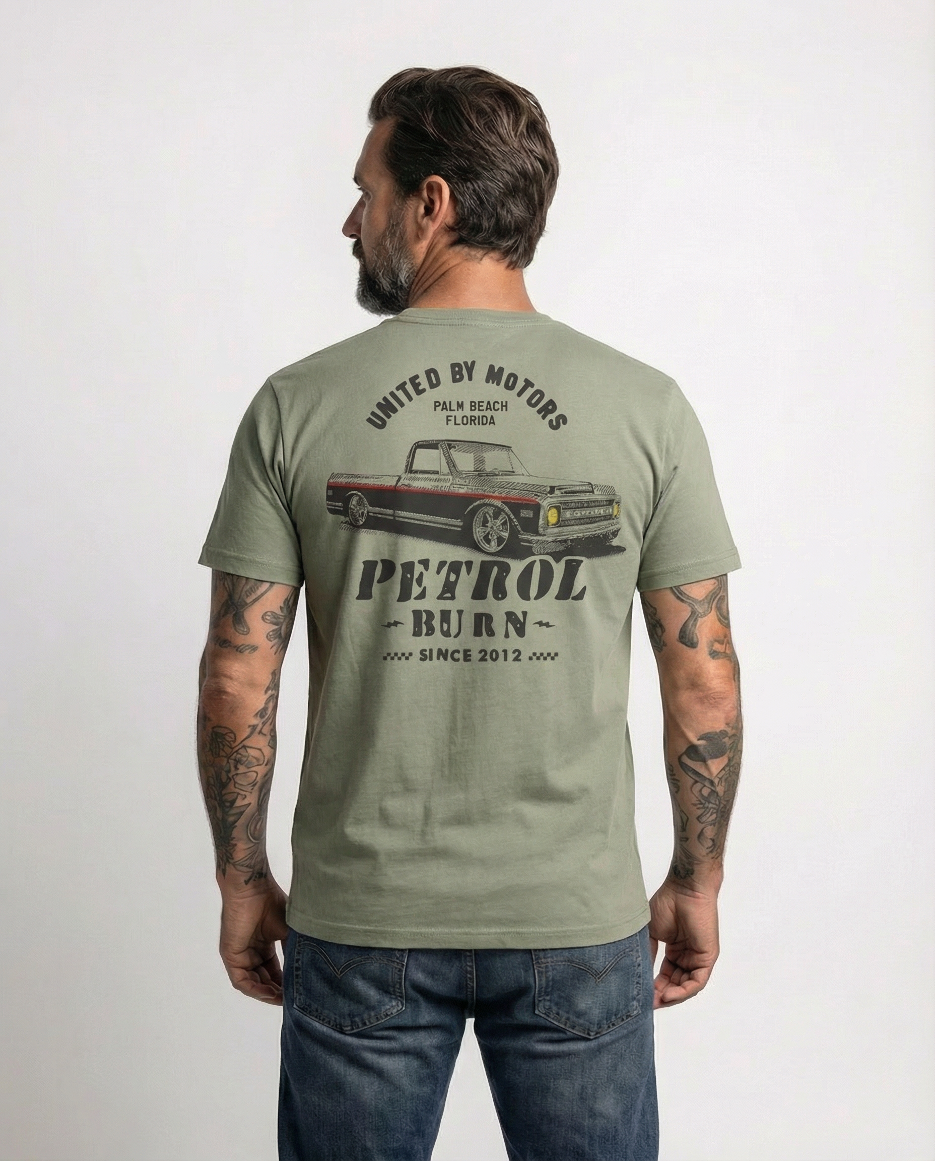 petrol burn chevy truck tshirt c10 