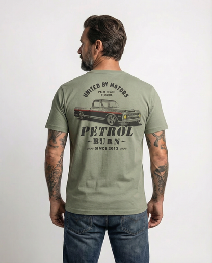 petrol burn chevy truck tshirt c10 