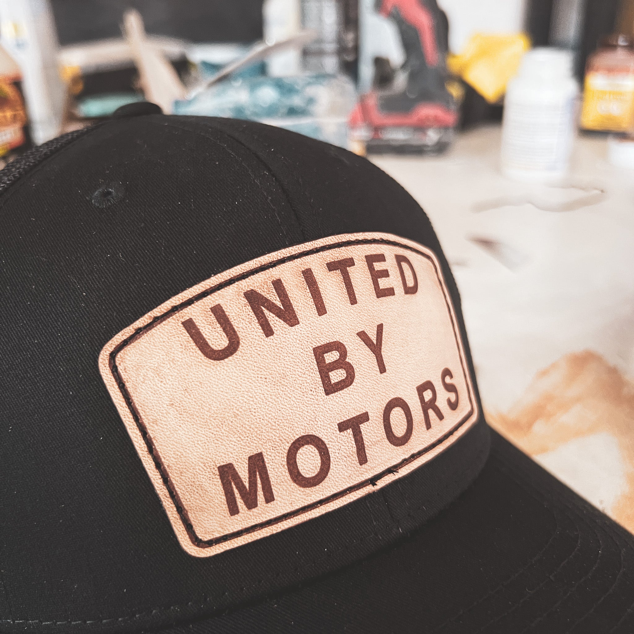 United By Motors Curved Leather Patch