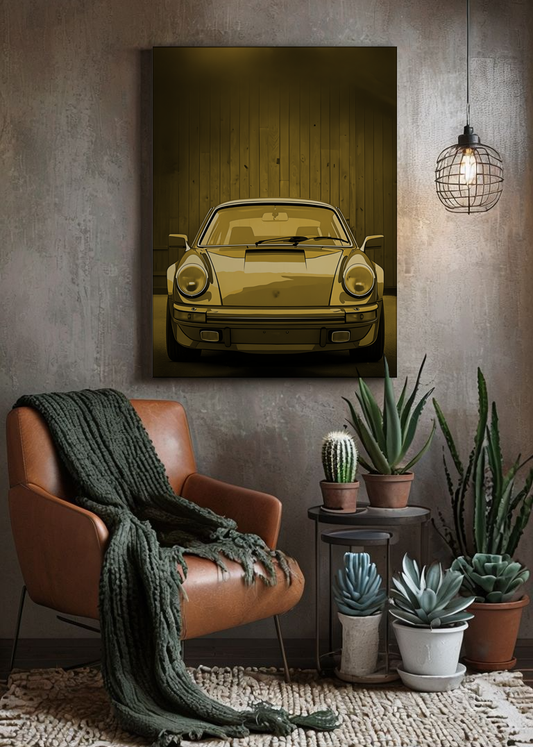 Canvas Print - Vintage Porsche Inspired Stretched