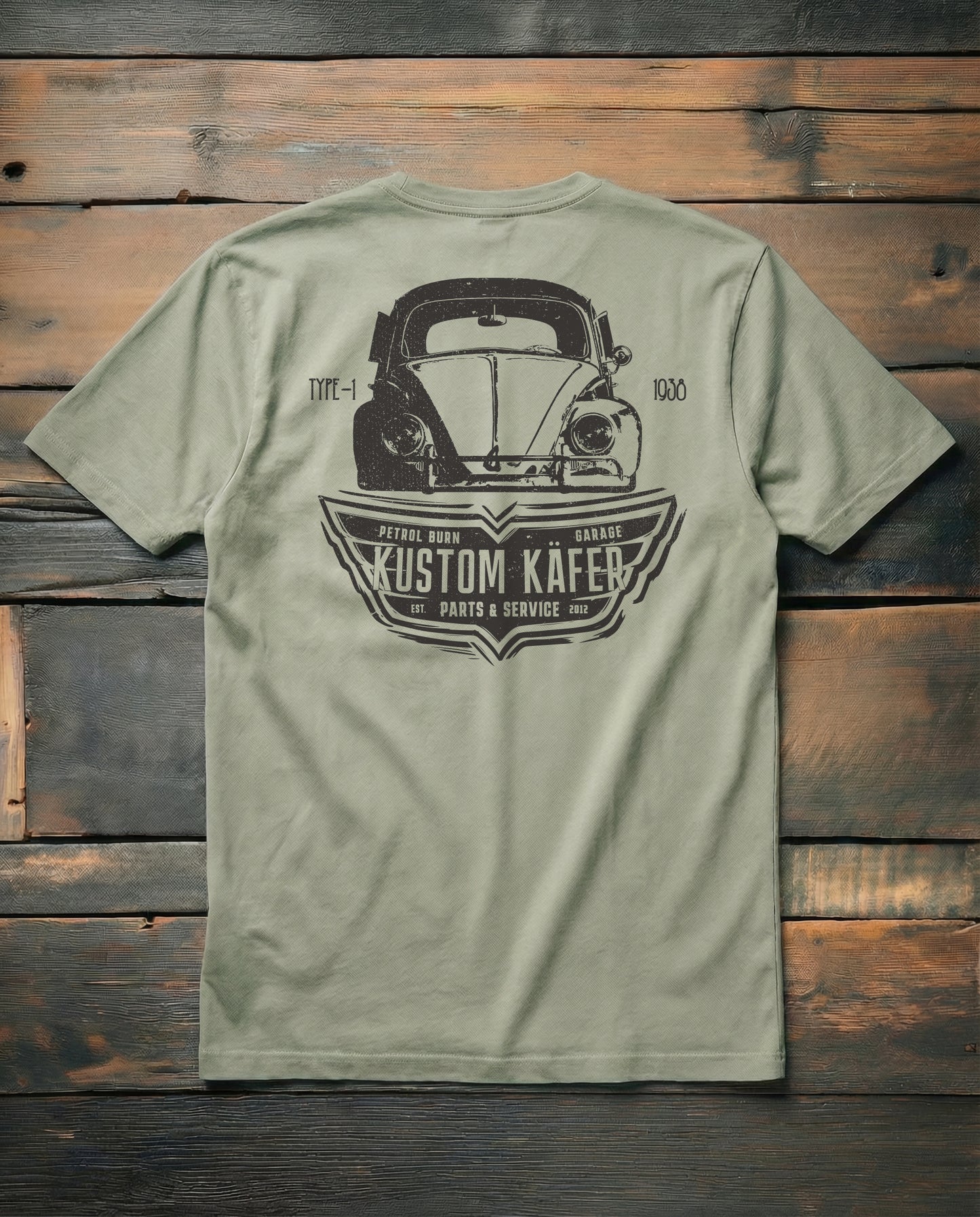 air cooled VW bug tshirt gray