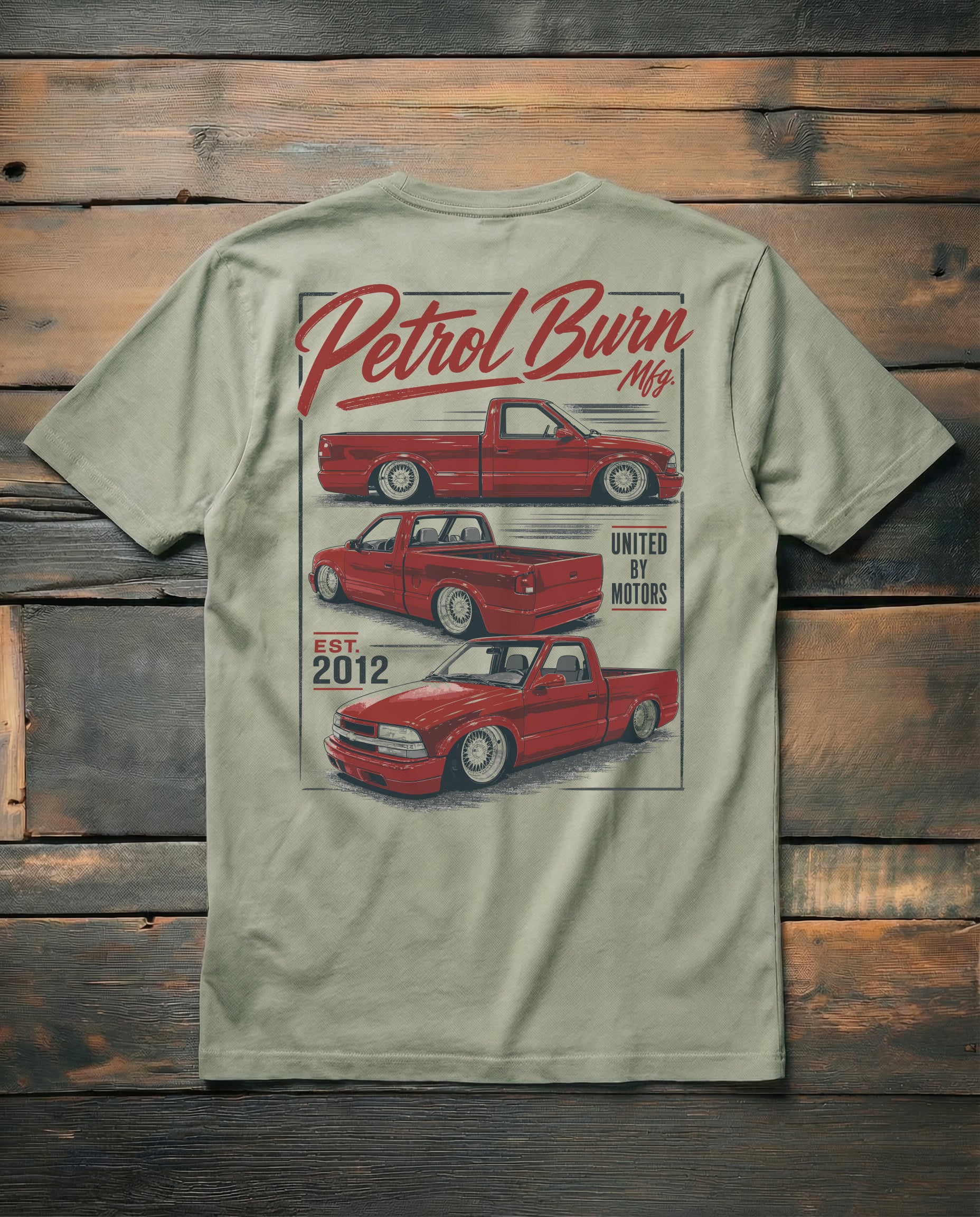 bagged chevy s10 bbs rs wheels mens tshirt