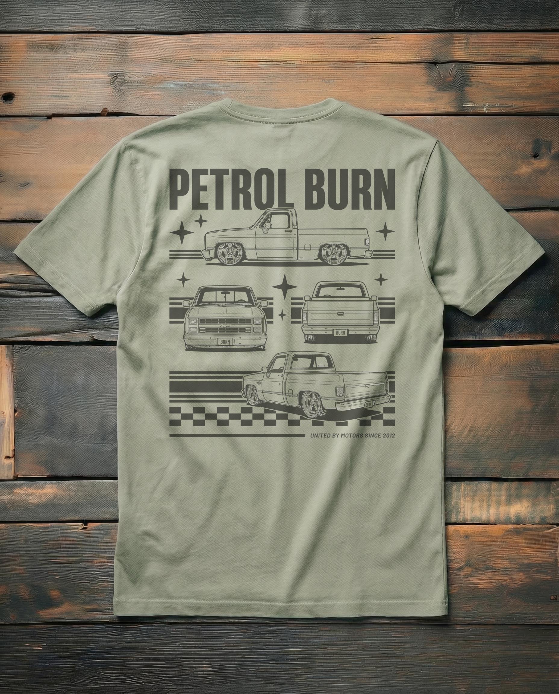 chevy gm square body truck slammed tshirt