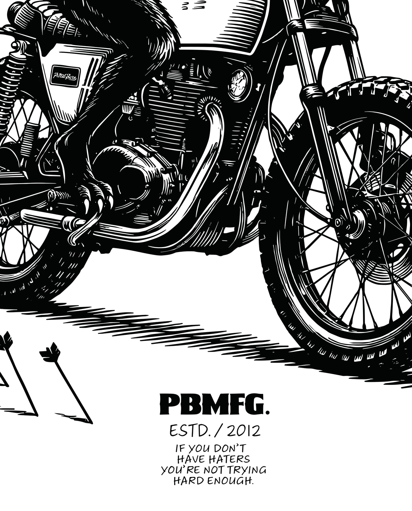 petrol burn motorycle tshirt white