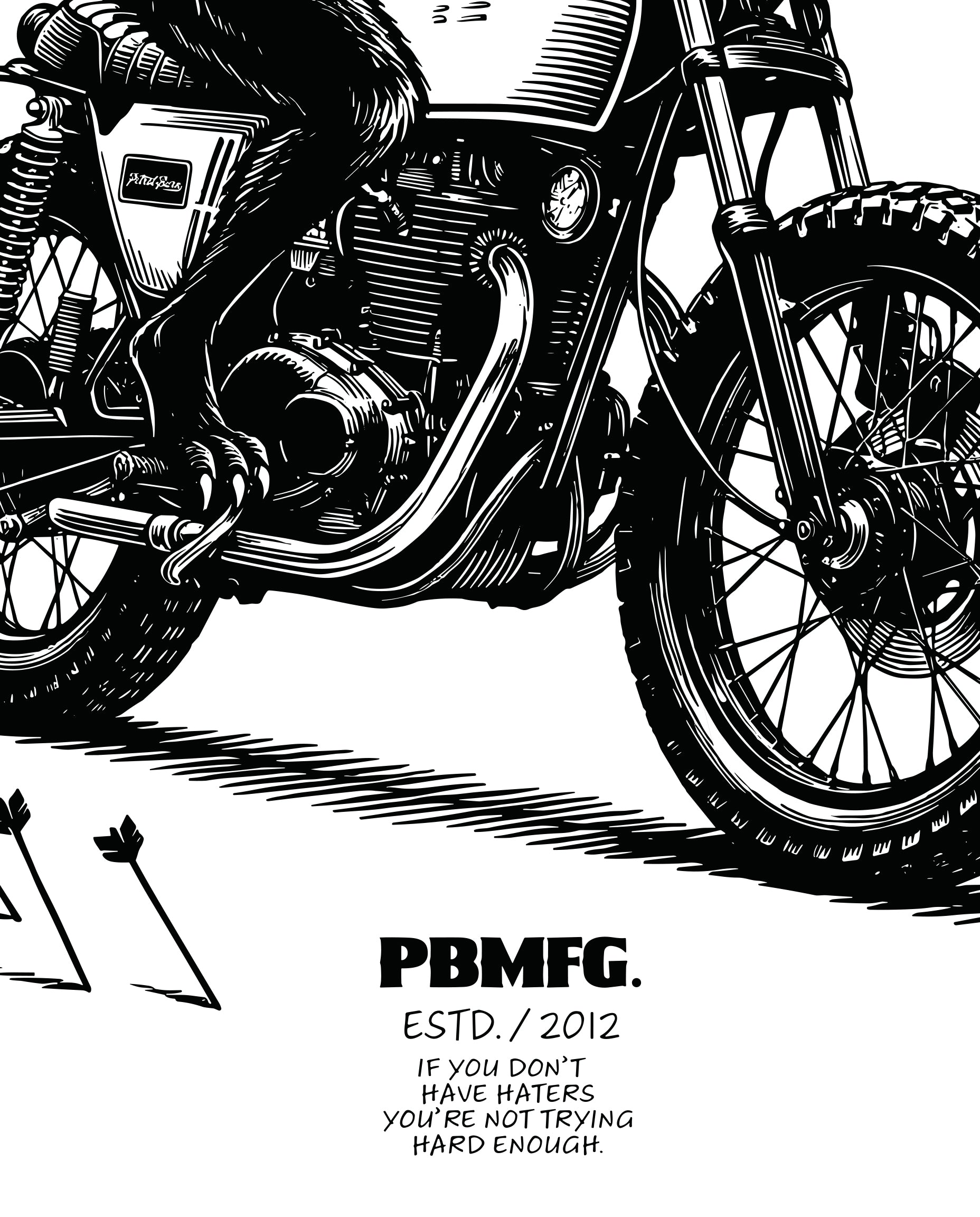 petrol burn motorycle tshirt white