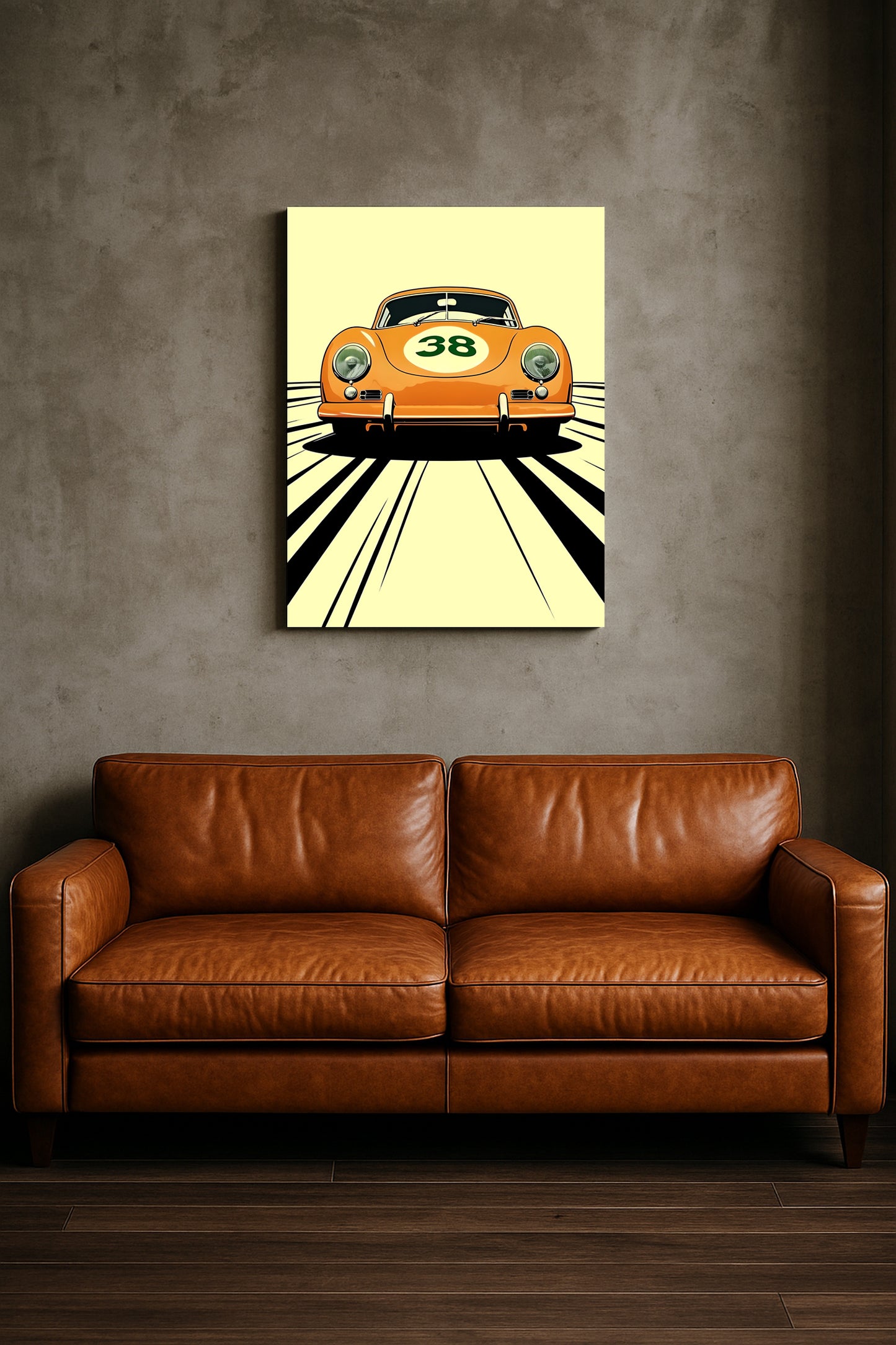 porsche 356 911 art deco inspired wall art canvas