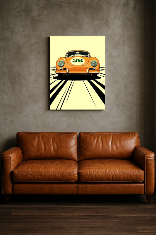 porsche 356 911 art deco inspired wall art canvas
