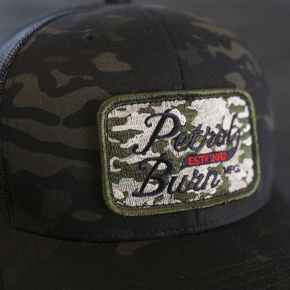 petrol burn gasoline culture camo hat