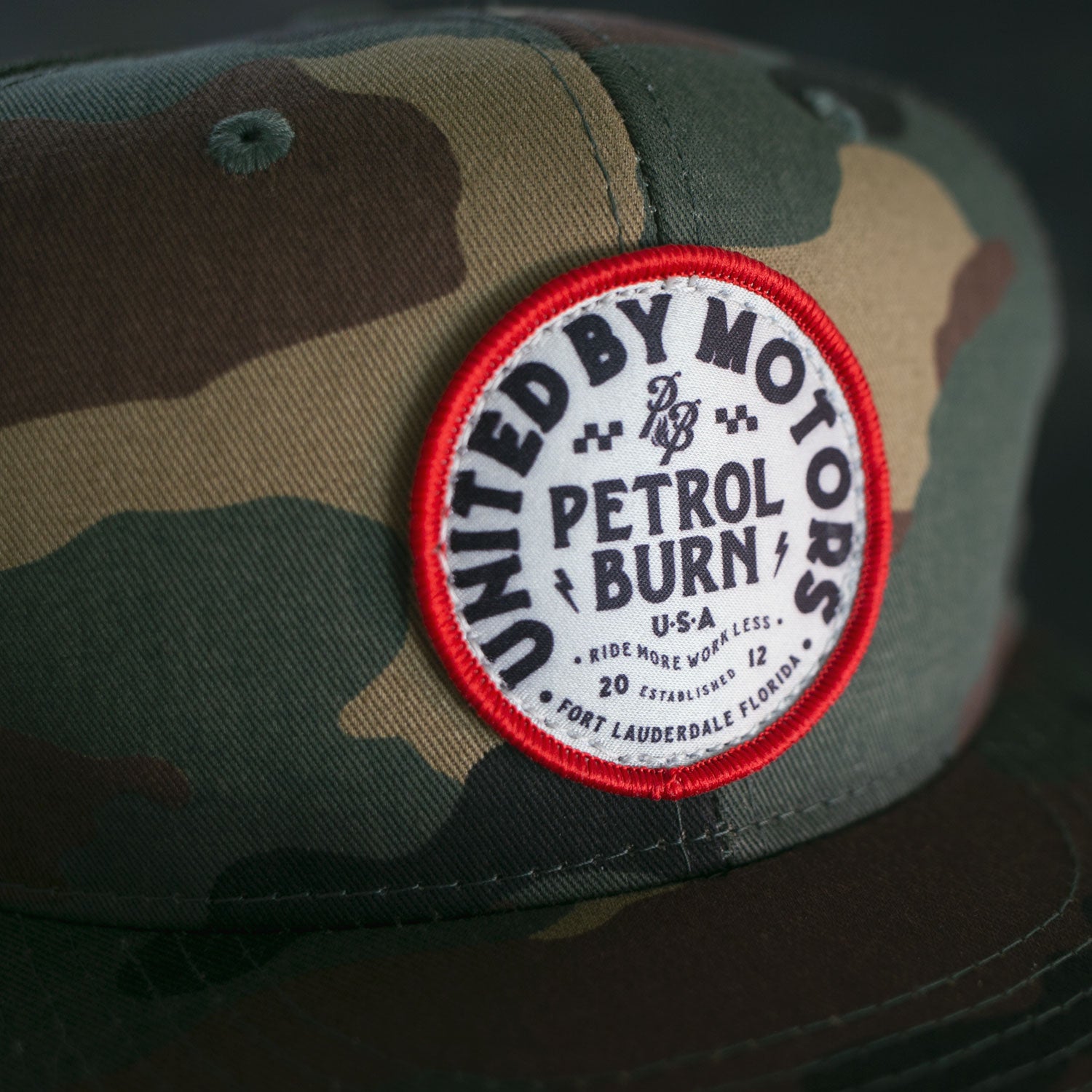 moto lifestyle hat patch from petrol burn
