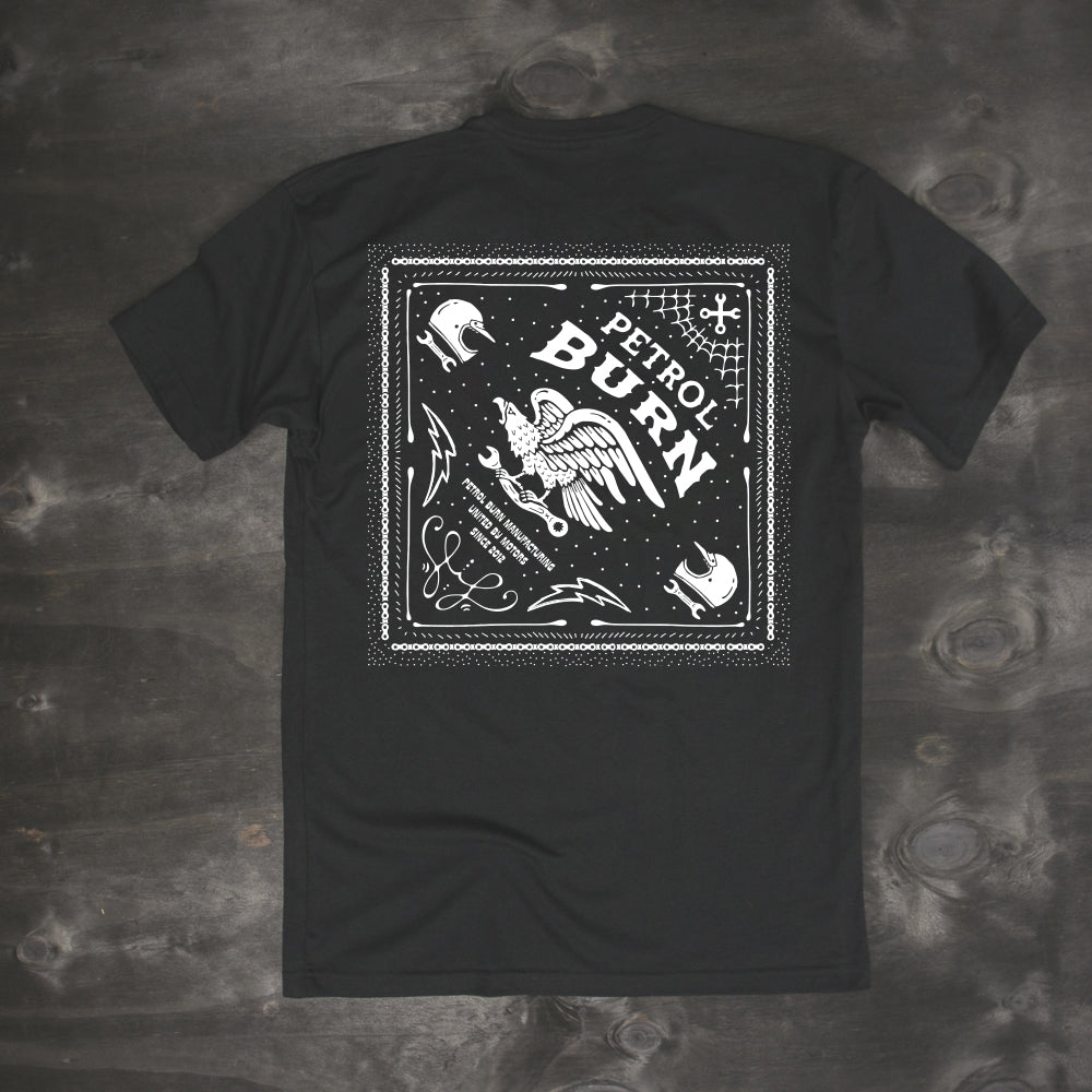 vintage bandana motorcycle inspired t-shirt black