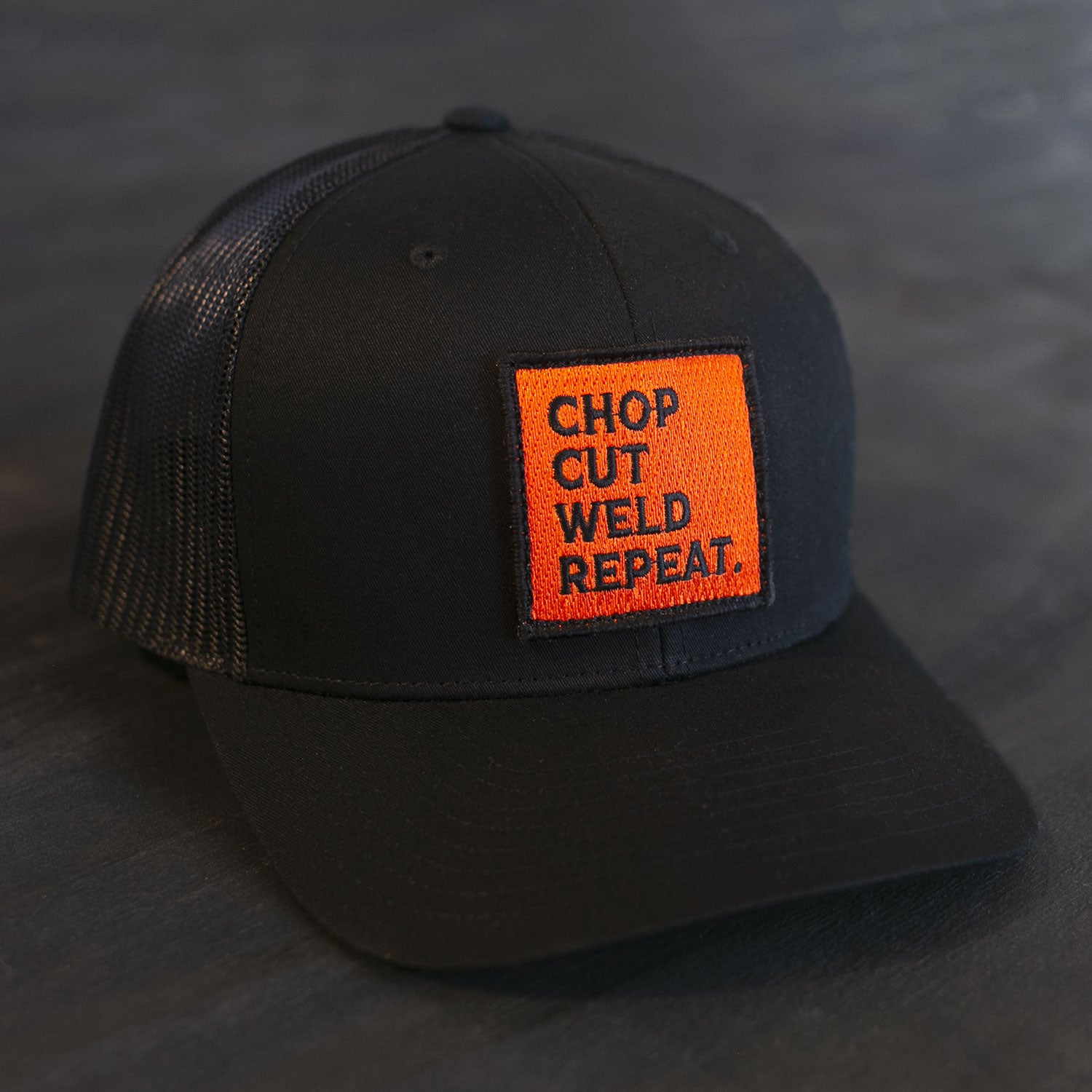 chop cut weld repeat welders & fabricators hat black