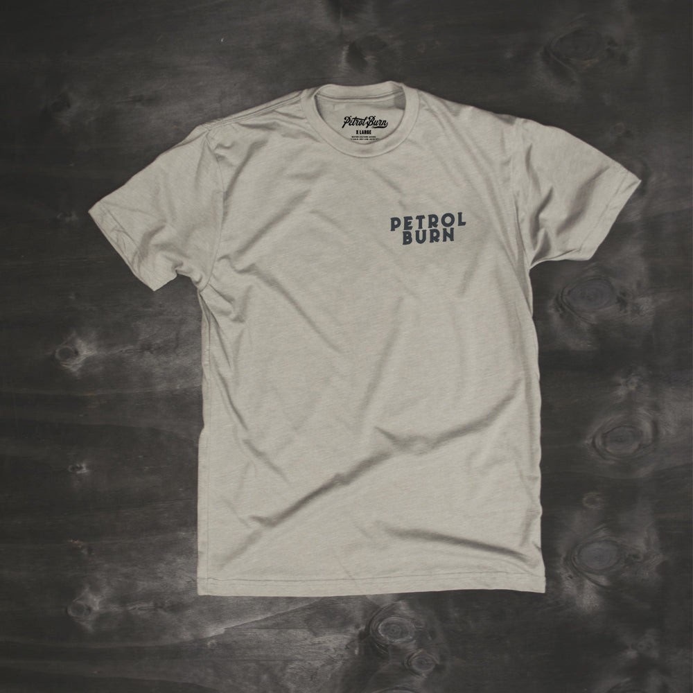petrol burn motorcycle lifestyle logo tshirt