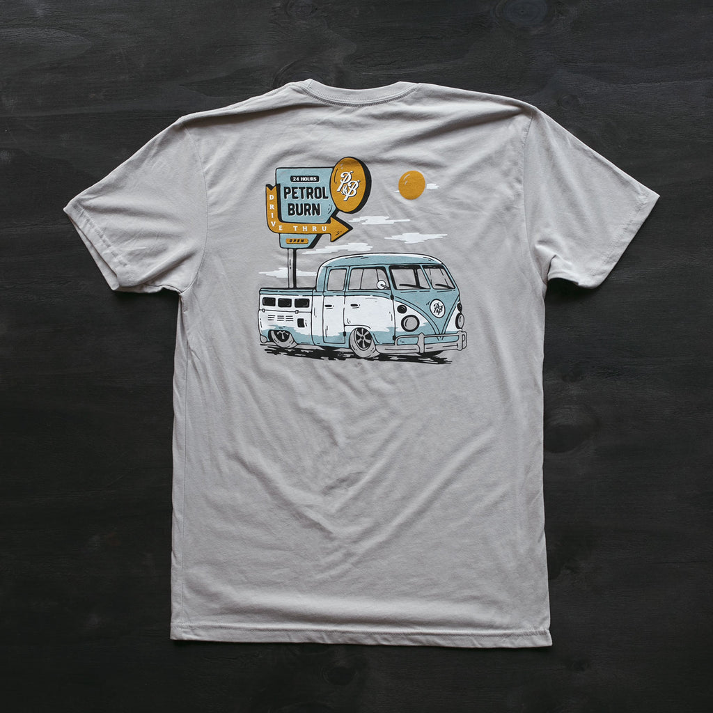 vintage vw double cab inspired t-shirt gray