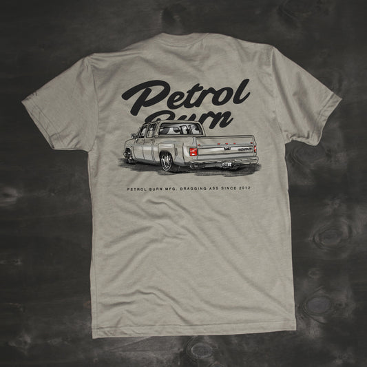 classic square body chevy dually bagged mens t-shirt