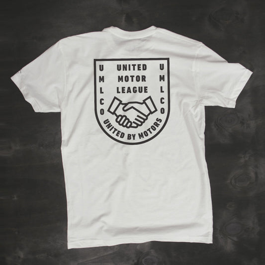 umlco white motorcycle automotive lifestyle tshirt