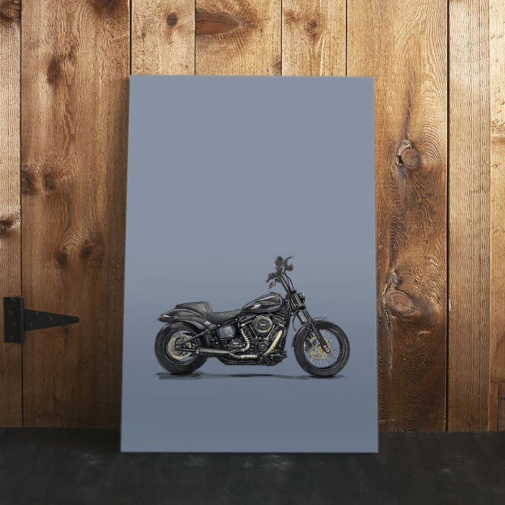 custom Harley Davidson v-twin drawing canvas artwork