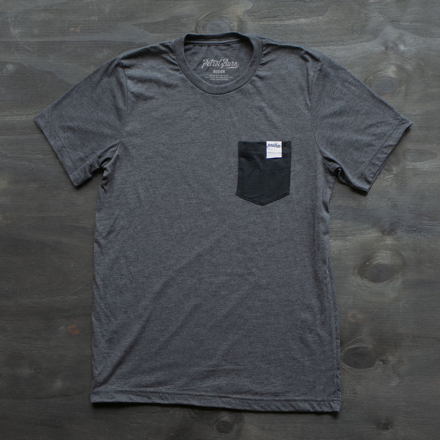 petrol burn vintage moto lifestyle pocket tshirt