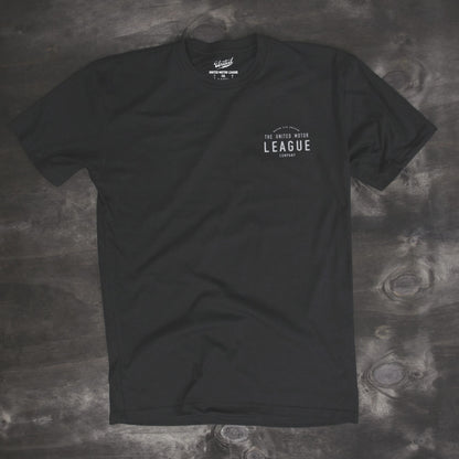 untied motor league men's black tshirt design