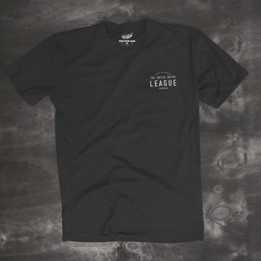 untied motor league men's black tshirt design