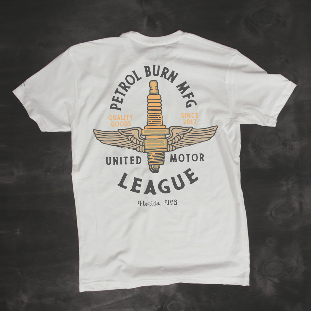 vintage gasoline culture spark plug design t-shirt