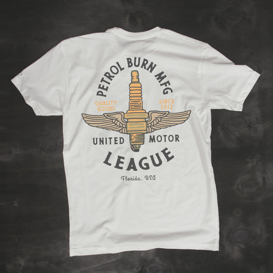 vintage gasoline culture spark plug design t-shirt